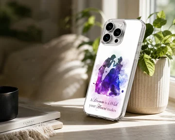 Cinderella watercolor silhouette print phone case — Lifestyle
