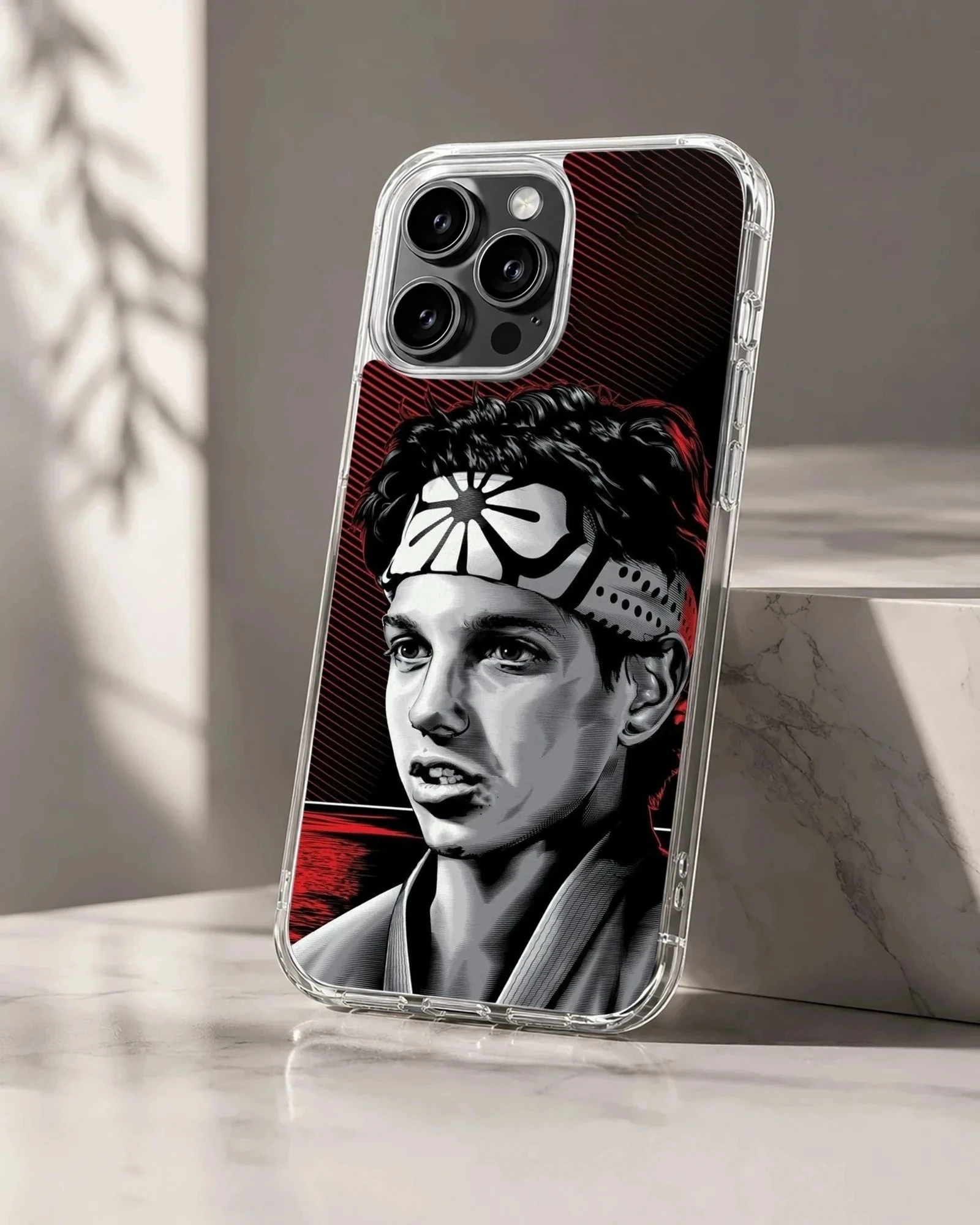 Cobra Kai martial arts character illustration with headband phone case
