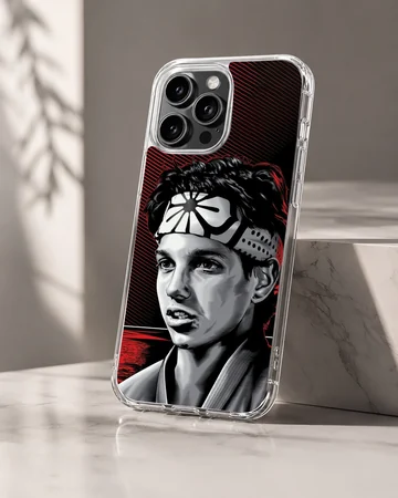 Cobra Kai martial arts character illustration with headband phone case — Hero