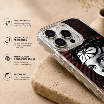 Cobra Kai martial arts character illustration with headband phone case — Info
