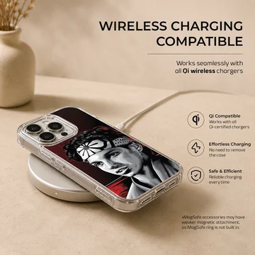 Cobra Kai martial arts character illustration with headband phone case — Charging