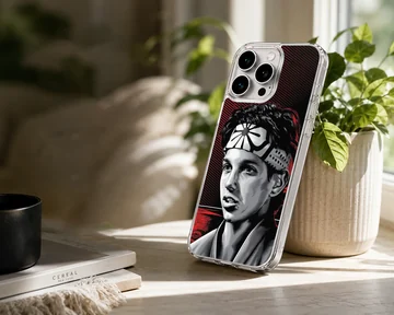 Cobra Kai martial arts character illustration with headband phone case — Lifestyle