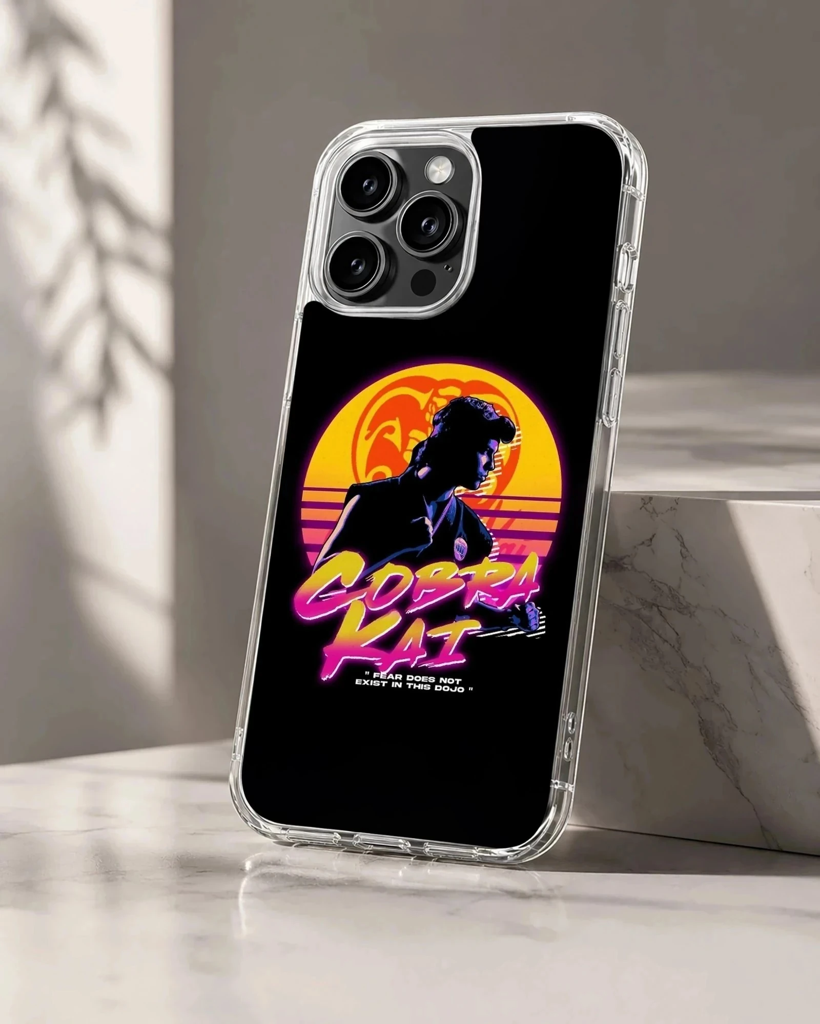 Cobra Kai retro sun digital illustration phone case