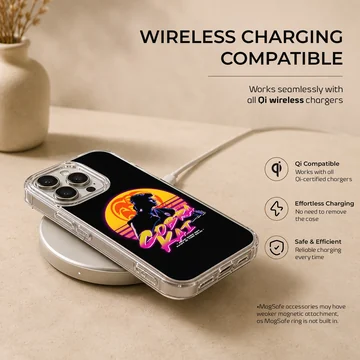 Cobra Kai retro sun digital illustration phone case — Charging