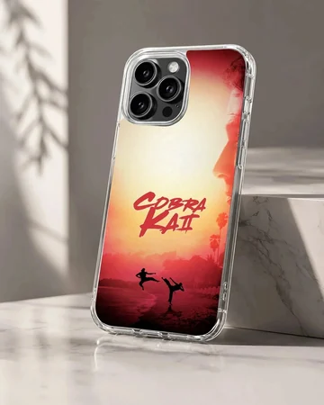 Cobra Kai phone case with energetic design
