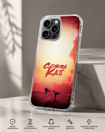 Cobra Kai phone case with energetic design — Specs