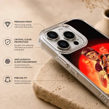 Cobra Kai martial arts digital illustration phone case with red backdrop — Info