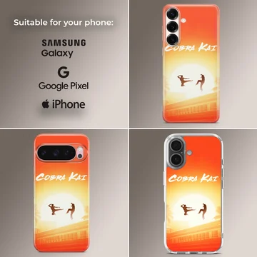 Cobra Kai sunset silhouette martial arts action graphic on a matte phone case — Collage