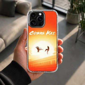 Cobra Kai sunset silhouette martial arts action graphic on a matte phone case — Lifestyle