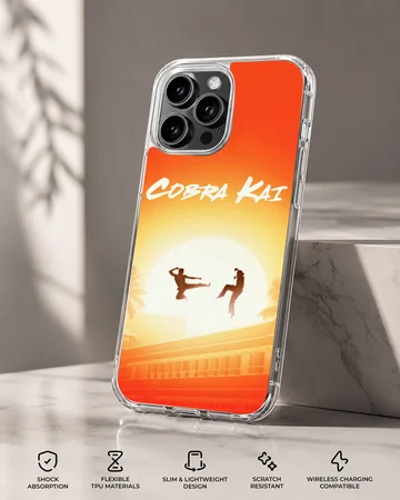 Cobra Kai sunset silhouette martial arts action graphic on a matte phone case — Specs