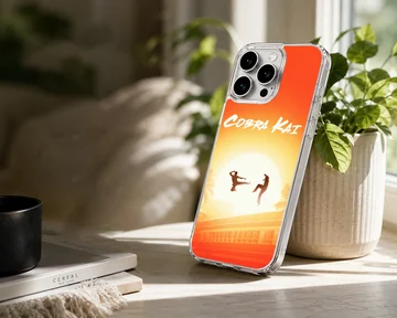 Cobra Kai sunset silhouette martial arts action graphic on a matte phone case — Lifestyle