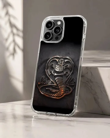 Metallic serpent emblem artwork on a dark background phone case