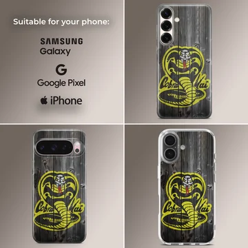 Cobra Kai yellow snake graphic printed on a matte phone case — Collage
