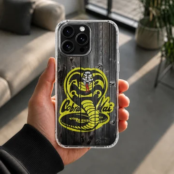 Cobra Kai yellow snake graphic printed on a matte phone case — Lifestyle