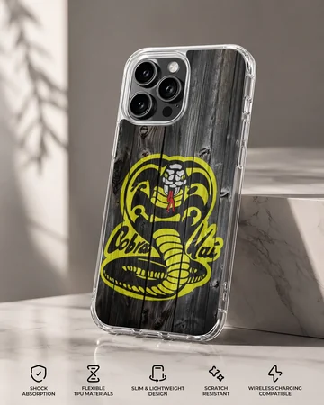 Cobra Kai yellow snake graphic printed on a matte phone case — Specs