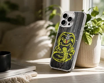 Cobra Kai yellow snake graphic printed on a matte phone case — Lifestyle