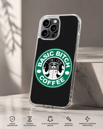 Funny coffee parody meme illustration on a matte black phone case — Specs