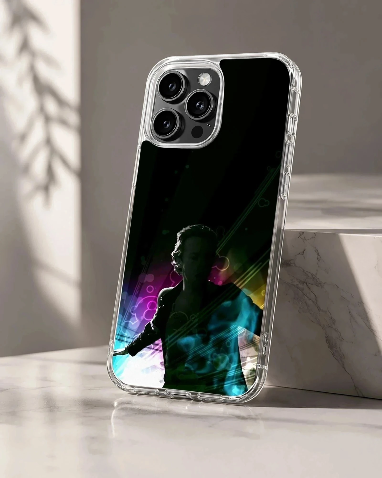 Colorful concert silhouette art printed on a phone case