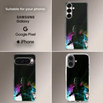 Colorful concert silhouette art printed on a phone case — Collage