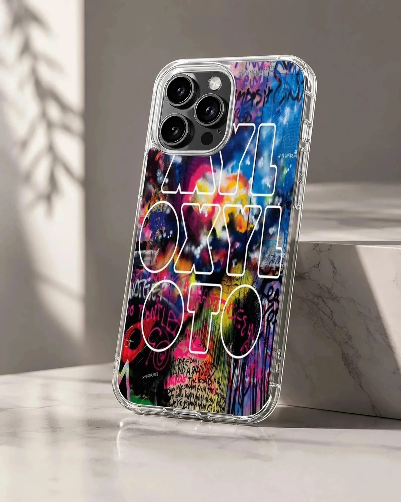 Colorful concert graffiti and typography on a matte snap phone case