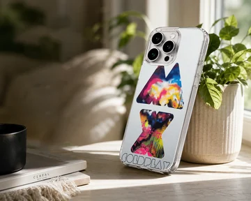 Vibrant graffiti music band logo art printed on a phone case — Lifestyle
