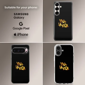 Coldplay Viva La Vida gold brush lettering on a black background phone case — Collage