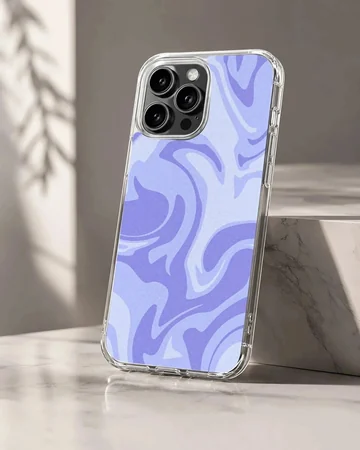 Purple liquid swirl pattern abstract art phone case with matte finish