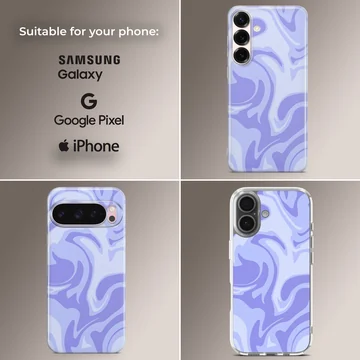 Purple liquid swirl pattern abstract art phone case with matte finish — Collage