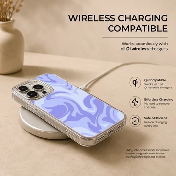 Purple liquid swirl pattern abstract art phone case with matte finish — Charging