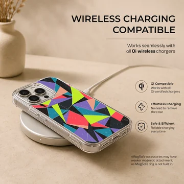 Colorful Patterns abstract geometric design phone case with multi-colored triangles — Charging