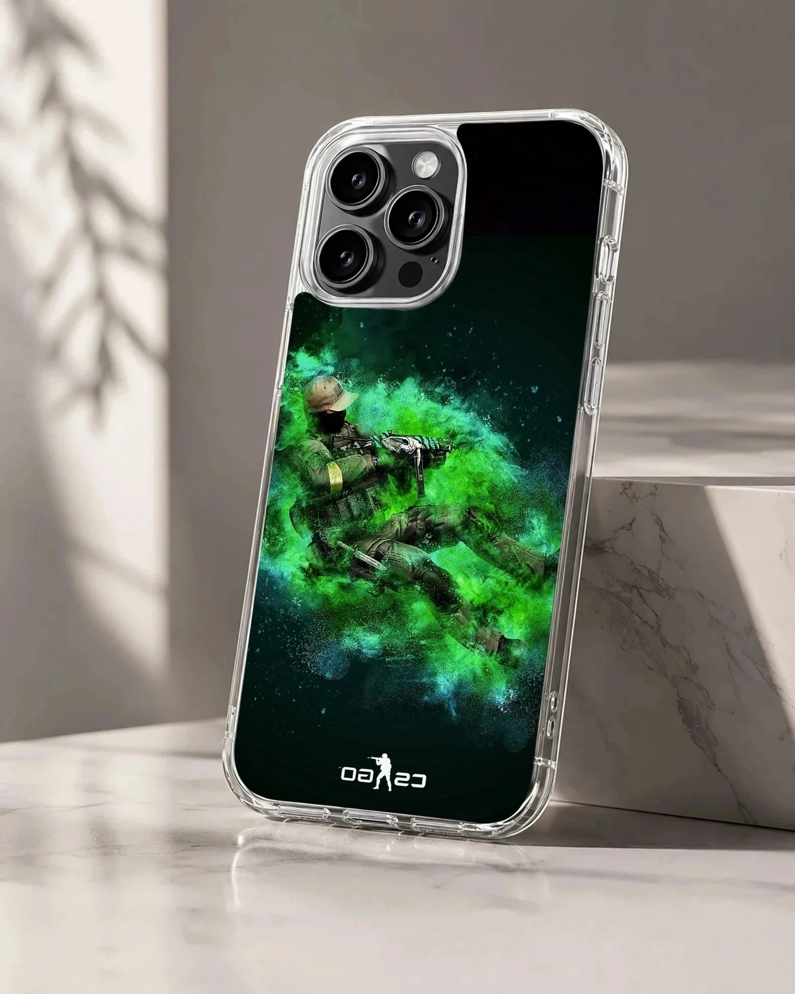 Counter-Strike tactical green gaming artwork phone case