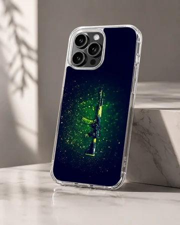 Counter-Strike gaming phone case featuring an illustrated weapon design. — Hero