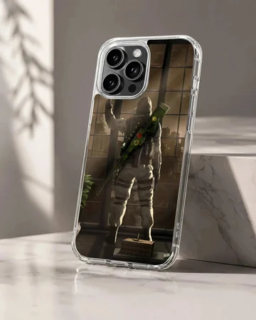 Counter-Strike tactical sniper character standing by a window printed on a phone case