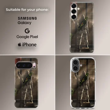 Counter-Strike tactical sniper character standing by a window printed on a phone case — Collage