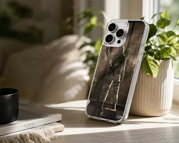 Counter-Strike tactical sniper character standing by a window printed on a phone case — Lifestyle
