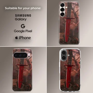 Counter-Strike red tactical blade and skull artwork phone case — Collage