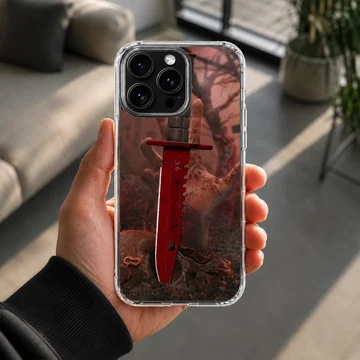 Counter-Strike red tactical blade and skull artwork phone case — Lifestyle