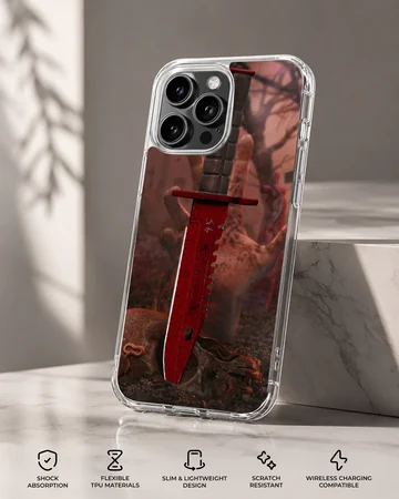 Counter-Strike red tactical blade and skull artwork phone case — Specs