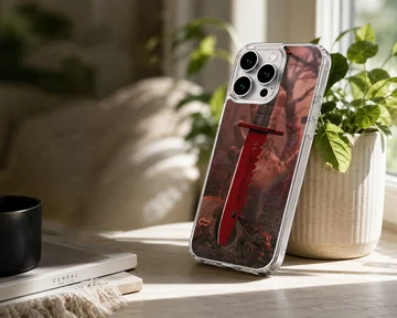 Counter-Strike red tactical blade and skull artwork phone case — Lifestyle