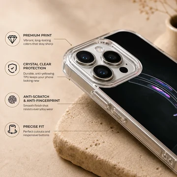 Galaxy blade illustration with purple nebula colors on a phone case — Info