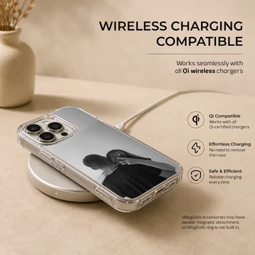 Black and white photographic art of a hugging couple taking a mirror selfie printed on a phone case — Charging