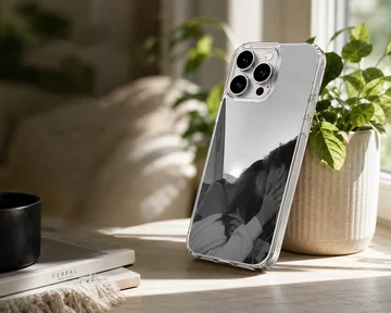Black and white photograph of an intimate couple kissing printed on a phone case — Lifestyle