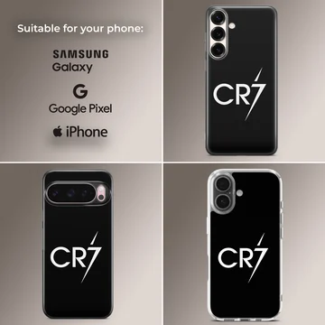 CR7 logo design on phone case showcasing Cristiano Ronaldo's dynamic style. — Collage