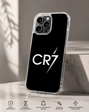 CR7 logo design on phone case showcasing Cristiano Ronaldo's dynamic style. — Specs