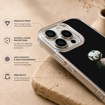 Cristiano Ronaldo in action with football, phone case — Info