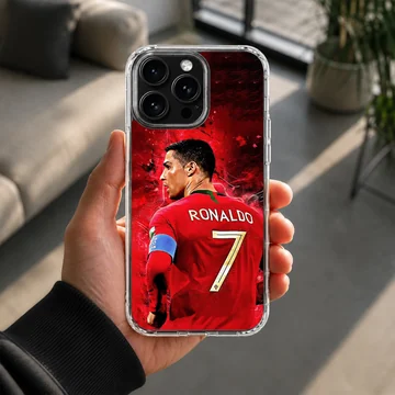 Dynamic illustration of Cristiano Ronaldo on a phone case — Lifestyle