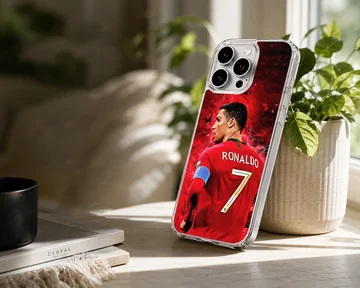 Dynamic illustration of Cristiano Ronaldo on a phone case — Lifestyle