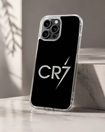 Cristiano Ronaldo CR7 design in minimal typography on phone case — Hero