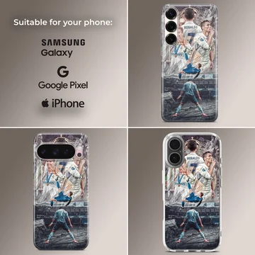 Cristiano Ronaldo soccer artwork on a phone case — Collage