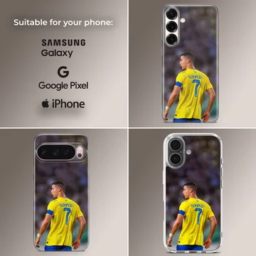Cristiano Ronaldo in action on phone case — Collage